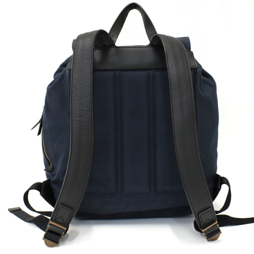 Burberry Backpack Navy Blue Canvas Leather - Picture 3 of 9